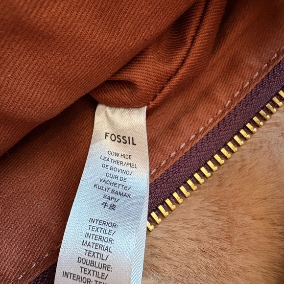 Fossil Willa Deep Burgundy Leather Shoulder Bag - Picture 4 of 8